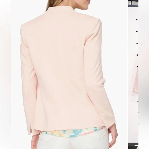 Gibsonlook Inverted notch Collar Cotton Blend Knit Blazer in Pearl Blush - Picture 2 of 7